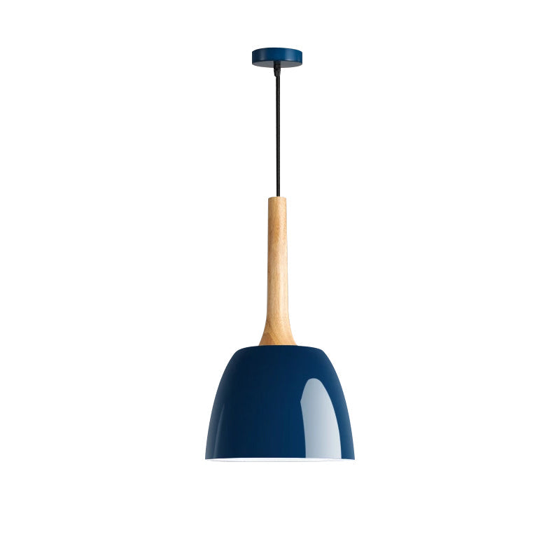 Modernist Metal Pendant Ceiling Light - Yellow/Blue/Green Domed Design - Perfect for Dining Room