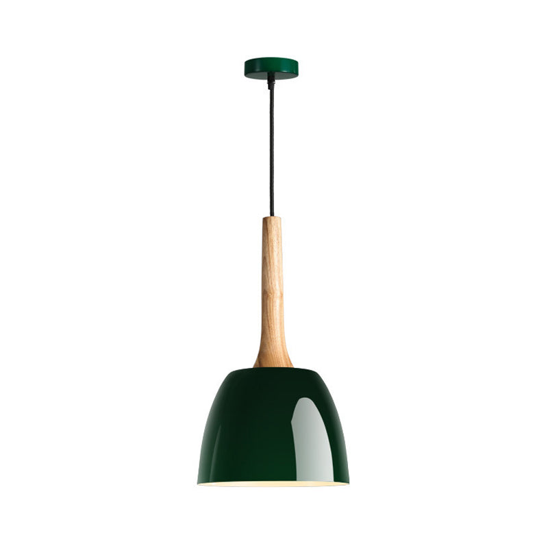 Modernist Metal Pendant Ceiling Light - Yellow/Blue/Green Domed Design - Perfect for Dining Room