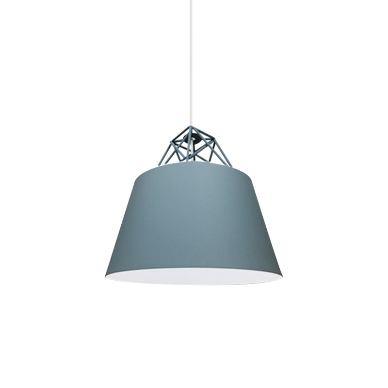 Contemporary Metal Cone Pendant Light - Blue/Purple/Pink 1-Light Stylish For Restaurants