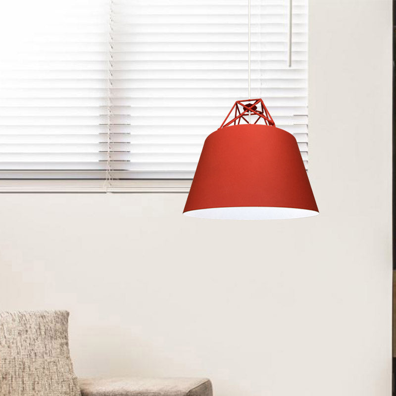 Contemporary Metal Cone Pendant Light - Blue/Purple/Pink 1-Light Stylish For Restaurants
