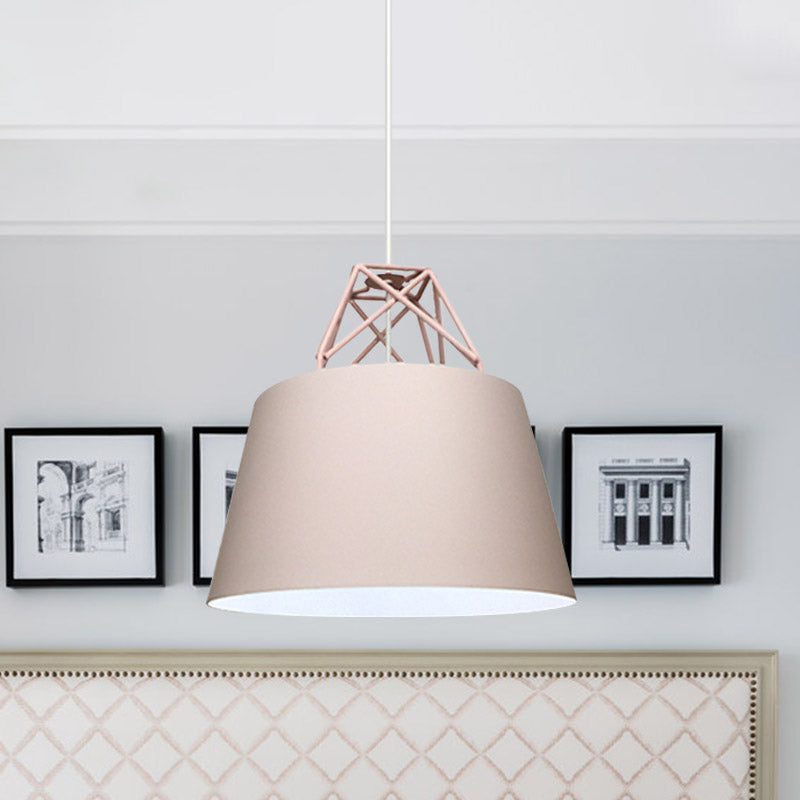 Contemporary Metal Cone Pendant Light - Blue/Purple/Pink 1-Light Stylish For Restaurants