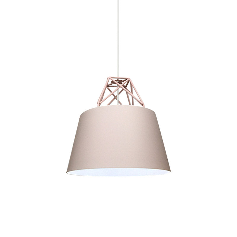 Contemporary Metal Cone Pendant Light - Blue/Purple/Pink 1-Light Stylish For Restaurants