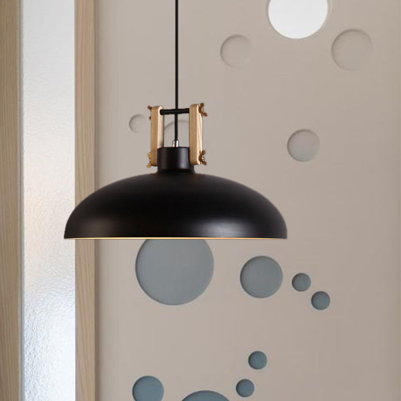 Metal Hanging Light With Bowl Shade - Modernist Style Black/Green Perfect For Dining Room Black