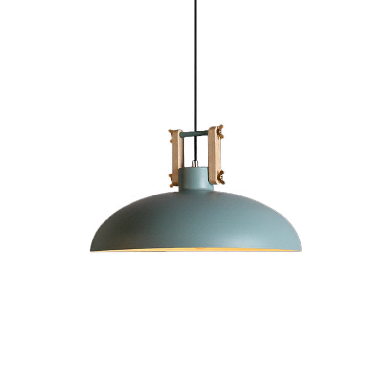 Metal Hanging Light With Bowl Shade - Modernist Style Black/Green Perfect For Dining Room
