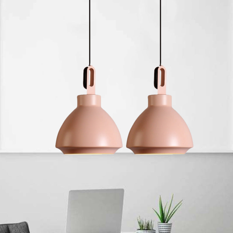 Nordic Style Metal Ceiling Pendant Light with Dome Shade for Living Room - Black/Grey