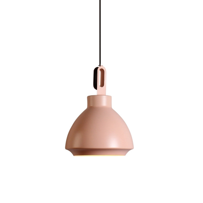 Nordic Style Metal Ceiling Pendant Light with Dome Shade for Living Room - Black/Grey
