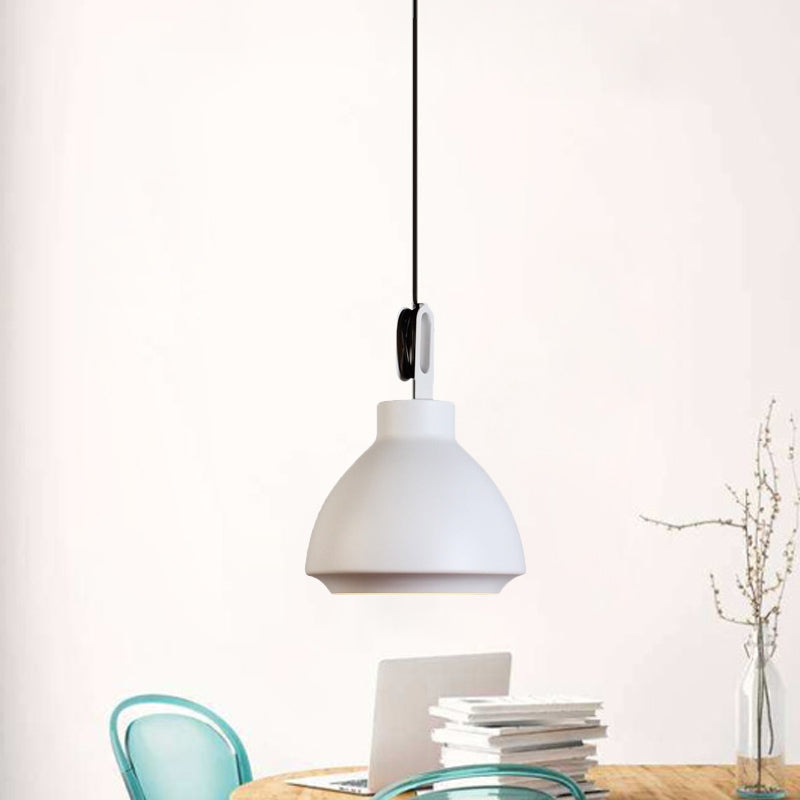 Nordic Style Metal Ceiling Pendant Light with Dome Shade for Living Room - Black/Grey