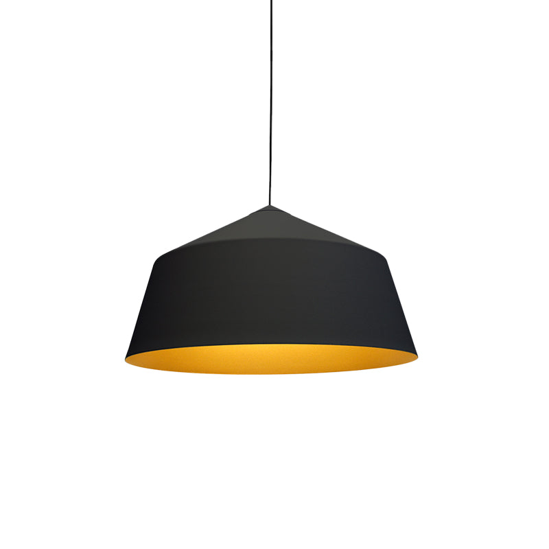 Retro Tapered Shade Pendant Light, Metallic Hanging Ceiling Light (6"/10.5"/12.5" Width) - Black/White