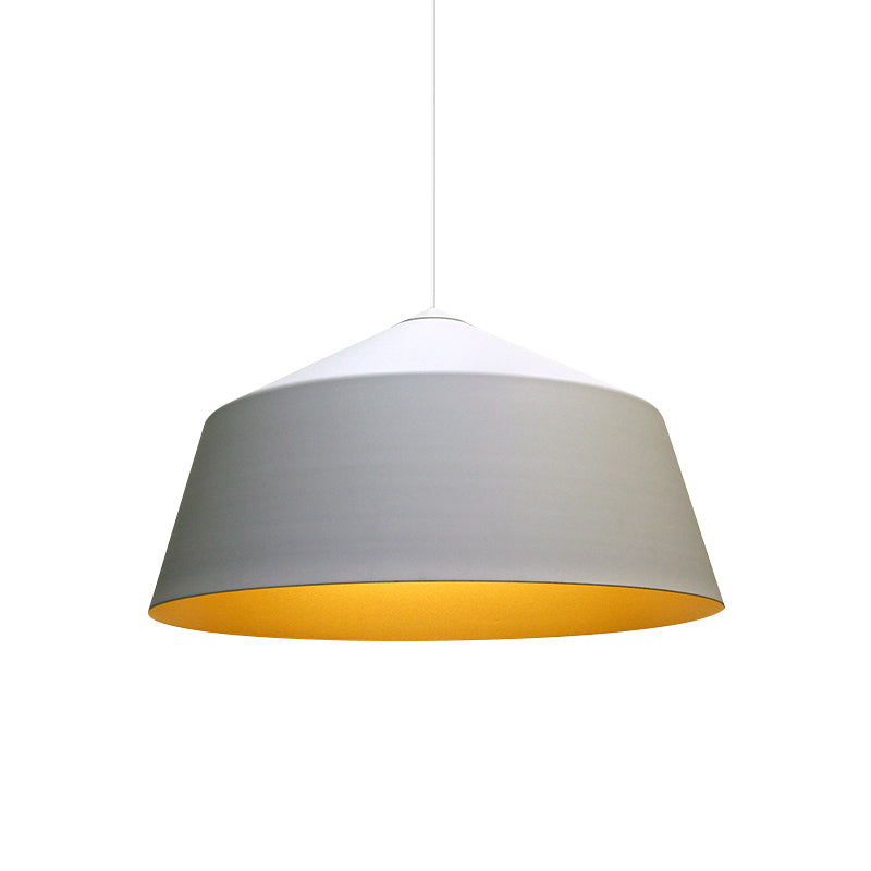 Retro Tapered Shade Pendant Light, Metallic Hanging Ceiling Light (6"/10.5"/12.5" Width) - Black/White