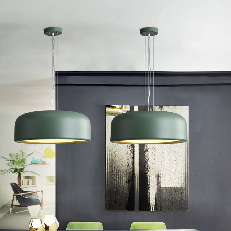 Metallic Macaron Style Pendant Light Fixture | Khaki/Black Drum Shade | 1 Bulb | Restaurant Ceiling Fixture | Multiple Width Options