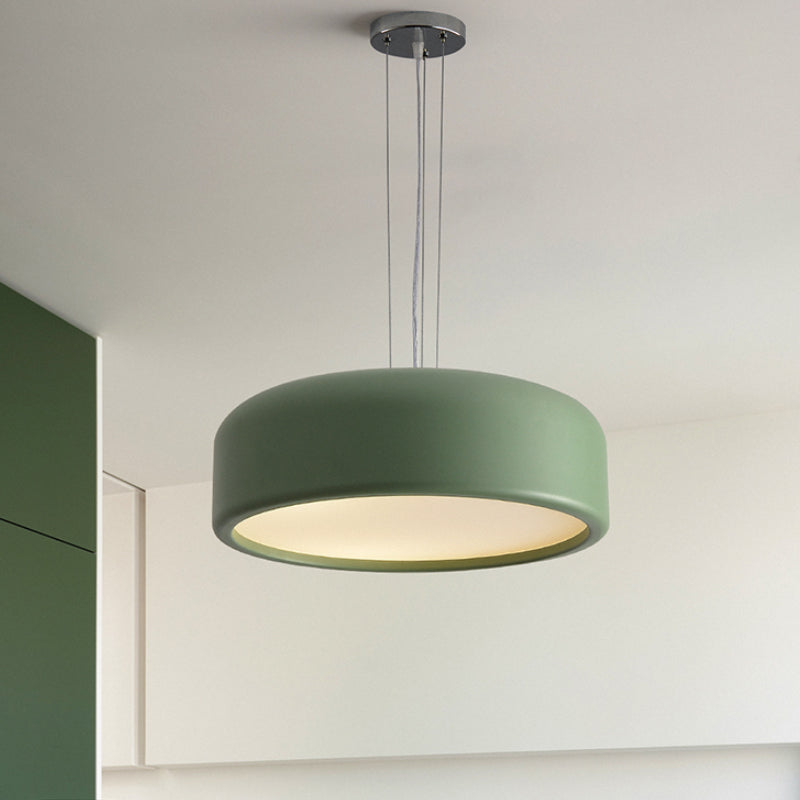 Metallic Macaron Style Pendant Light Fixture | Khaki/Black Drum Shade | 1 Bulb | Restaurant Ceiling Fixture | Multiple Width Options