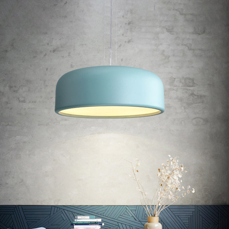 Metallic Macaron Style Pendant Light Fixture | Khaki/Black Drum Shade | 1 Bulb | Restaurant Ceiling Fixture | Multiple Width Options