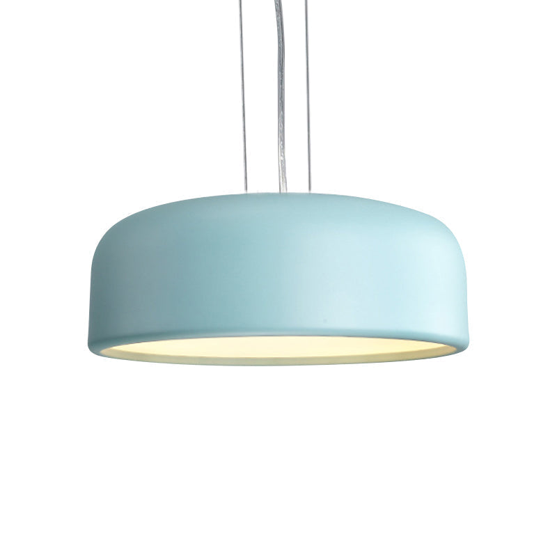 Metallic Macaron Style Pendant Light Fixture | Khaki/Black Drum Shade | 1 Bulb | Restaurant Ceiling Fixture | Multiple Width Options