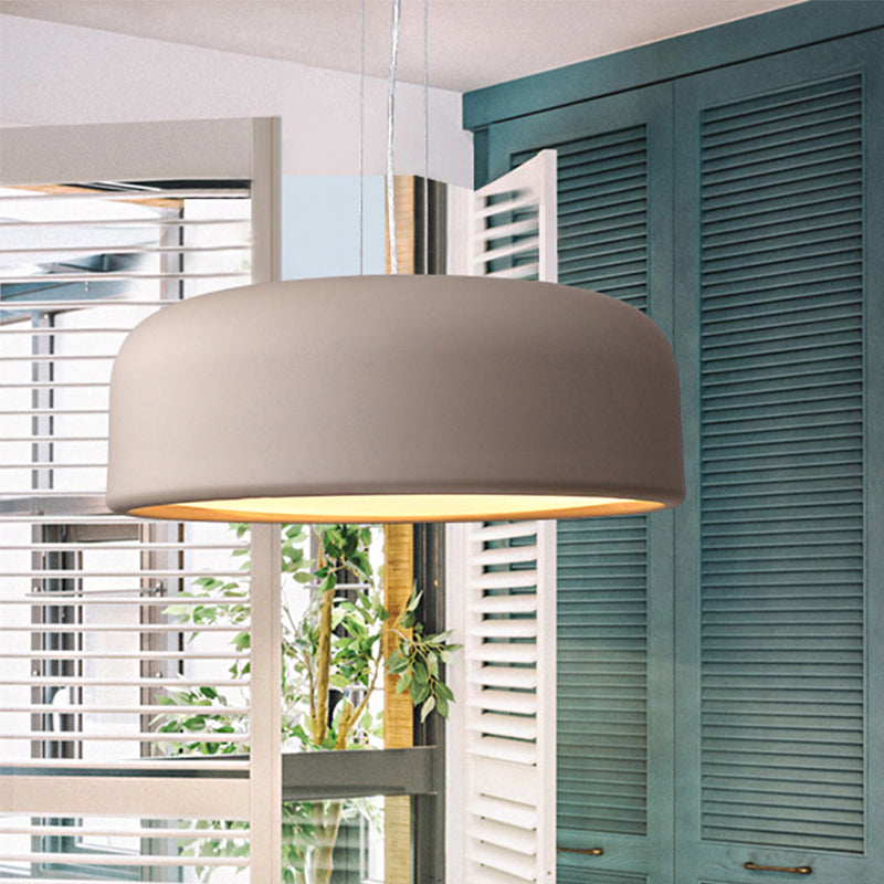 Metallic Macaron Style Pendant Light Fixture | Khaki/Black Drum Shade | 1 Bulb | Restaurant Ceiling Fixture | Multiple Width Options