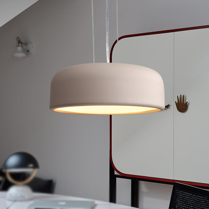 Metallic Macaron Style Pendant Light Fixture | Khaki/Black Drum Shade | 1 Bulb | Restaurant Ceiling Fixture | Multiple Width Options