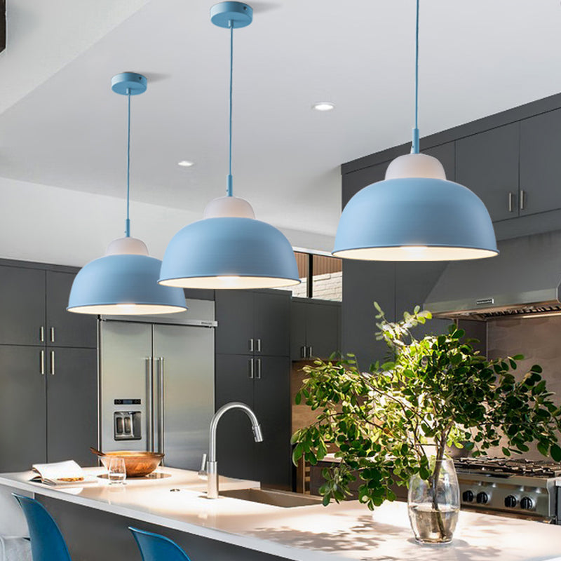 Nordic pendant light with bowl shade, 1 bulb, metallic finish, black/green, ideal for table