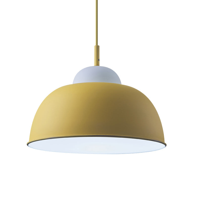 Nordic Style Pendant Light: Metallic Hanging Fixture In Black/Green For Table - 1 Bulb
