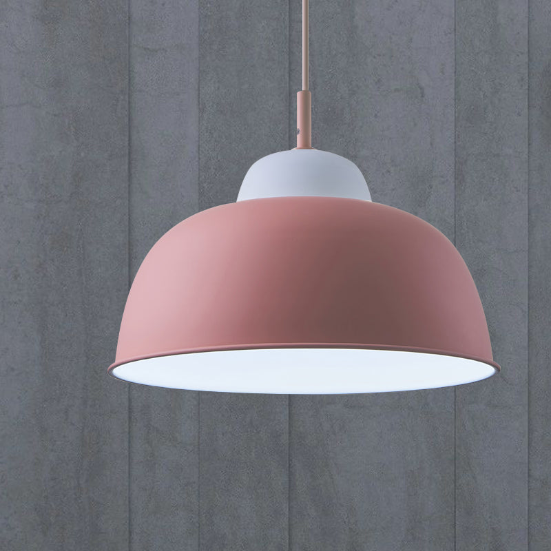 Nordic Style Pendant Light: Metallic Hanging Fixture In Black/Green For Table - 1 Bulb