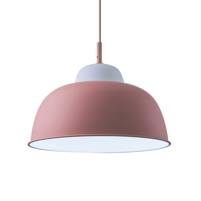 Nordic Style Pendant Light: Metallic Hanging Fixture In Black/Green For Table - 1 Bulb