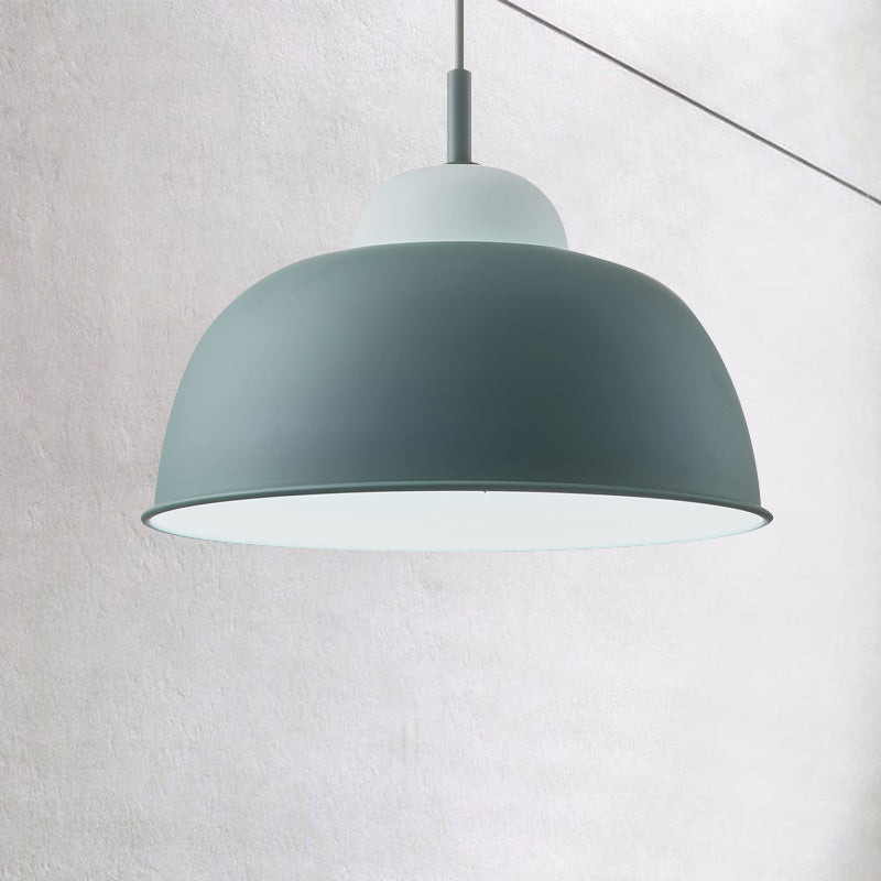 Nordic pendant light with bowl shade, 1 bulb, metallic finish, black/green, ideal for table