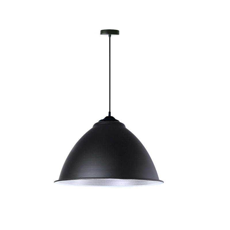 Plafonnier industriel métallique suspendu avec cordon réglable - Lampe suspendue à 1 tête (noir/blanc/rouge)