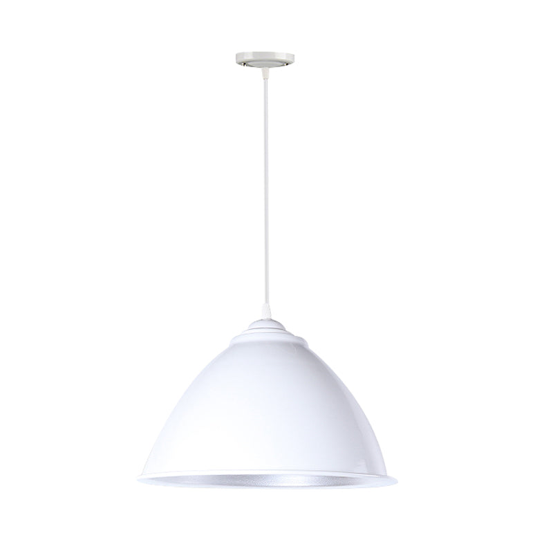 Plafonnier industriel métallique suspendu avec cordon réglable - Lampe suspendue à 1 tête (noir/blanc/rouge)