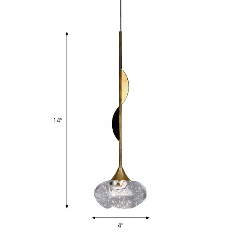 Contemporary Crystal Mini Pendant Light with Clear Ball Design - Bedroom Down Lighting with Ornament