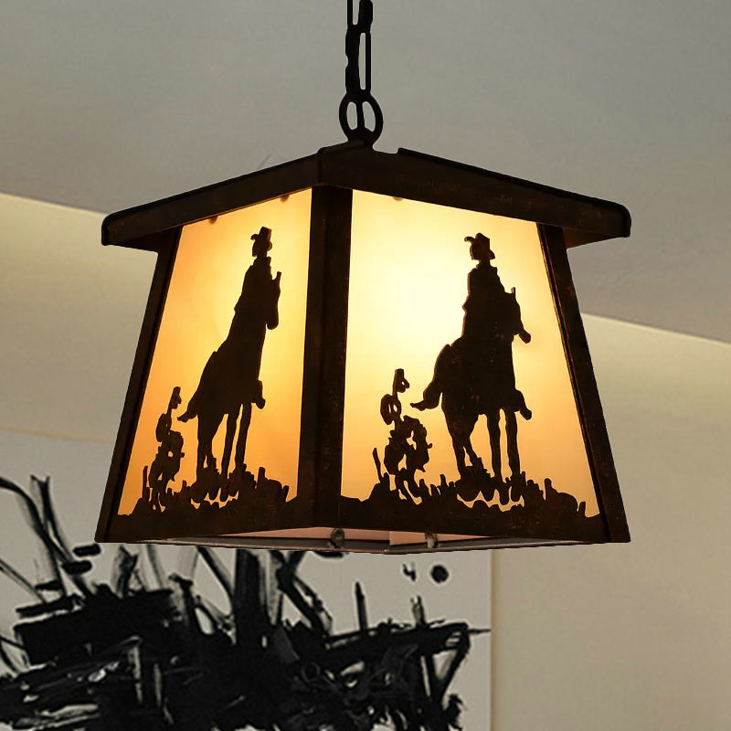 Suspension industrielle conique en métal à hauteur réglable avec chaîne - Éclairage à suspension à 1 lumière