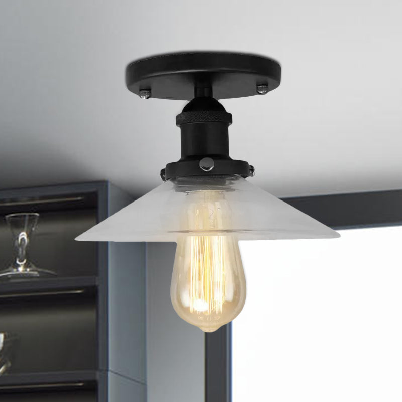 Luminaire de cuisine semi-encastré en verre dépoli - 1 ampoule en noir/laiton/cuivre