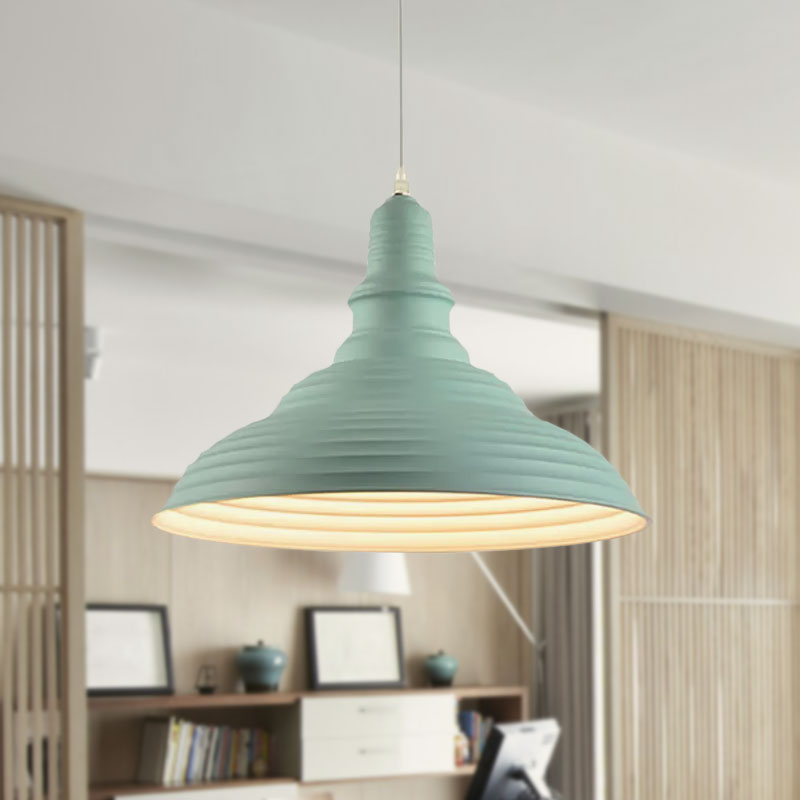 Lampe à suspension à double bulle en métal rose/bleu de style industriel : design côtelé, 1 lampe à suspension pour chambre à coucher