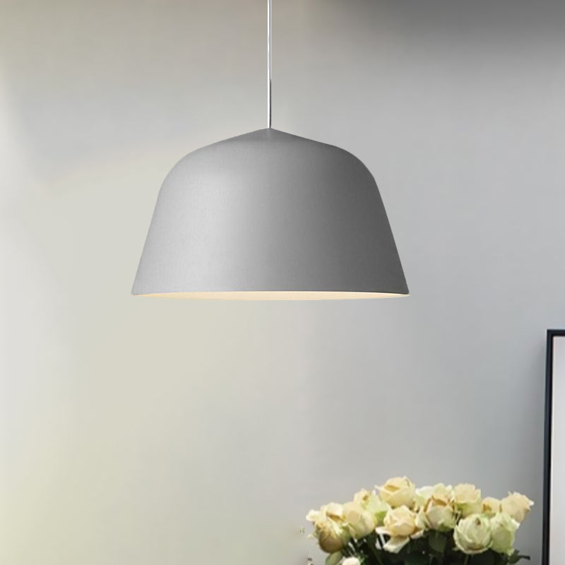 Lampe suspendue en métal à 1 lampe de style nordique en forme de dôme, noire/verte, pour chambre à coucher