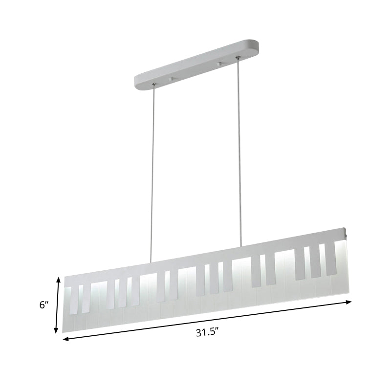 Piano-Shaped Led Dining Room Ceiling Lamp In Warm/White/Natural Light Contemporary Acrylic Design