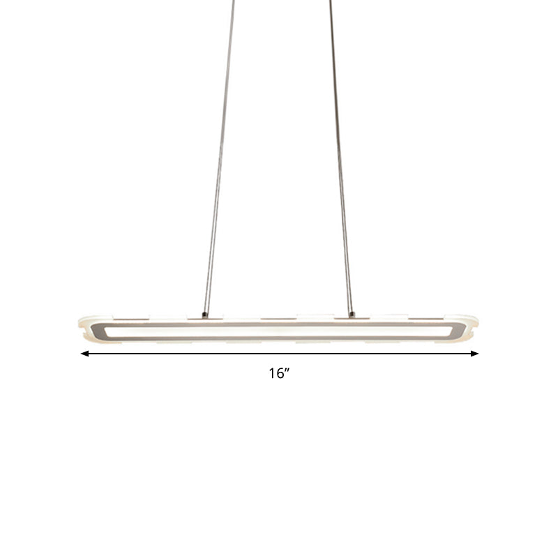16/23.5/31.5 Wide Led Pendant Light: Minimalist Acrylic Shade Warm/White Light