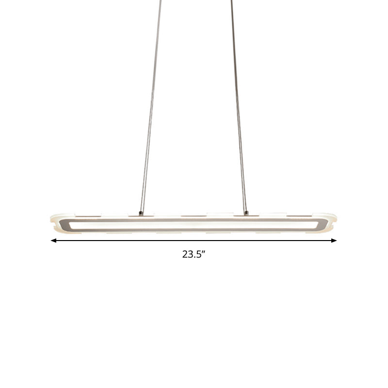 16/23.5/31.5 Wide Led Pendant Light: Minimalist Acrylic Shade Warm/White Light