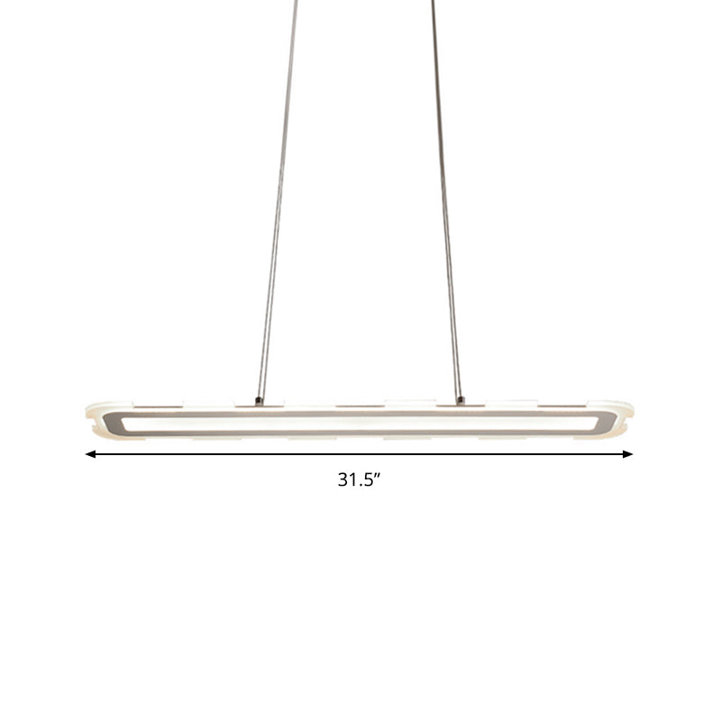 16/23.5/31.5 Wide Led Pendant Light: Minimalist Acrylic Shade Warm/White Light