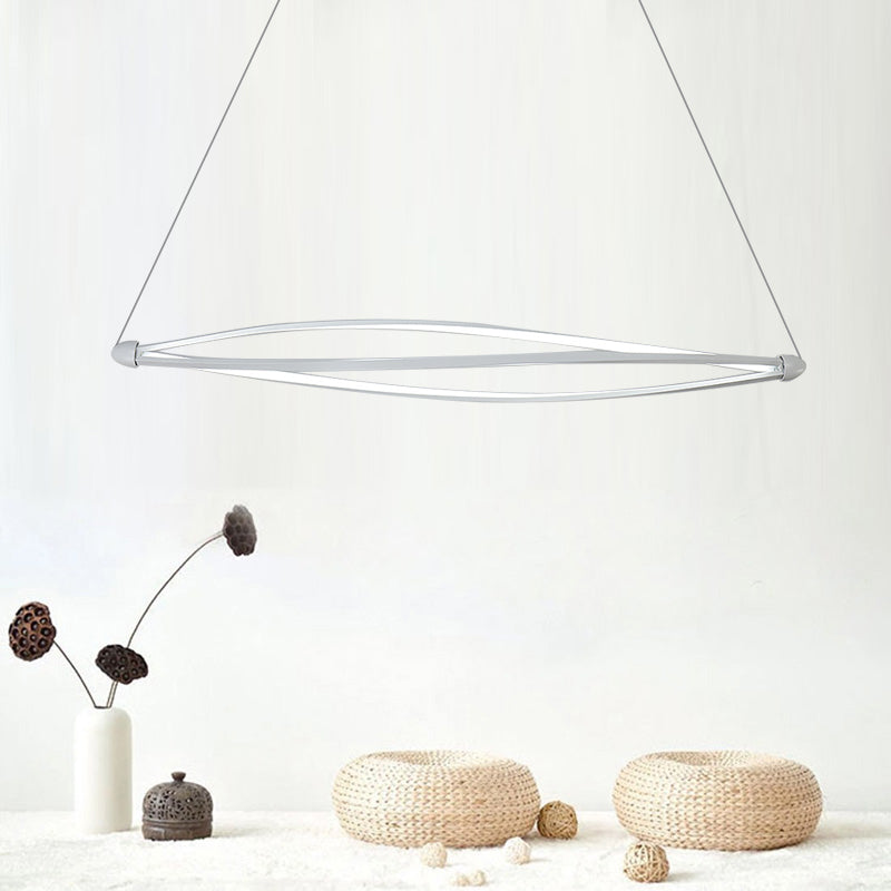 Modern Acrylic LED Spiral Hanging Lamp Kit, Black/White Ceiling Pendant in Warm/White/Natural Light