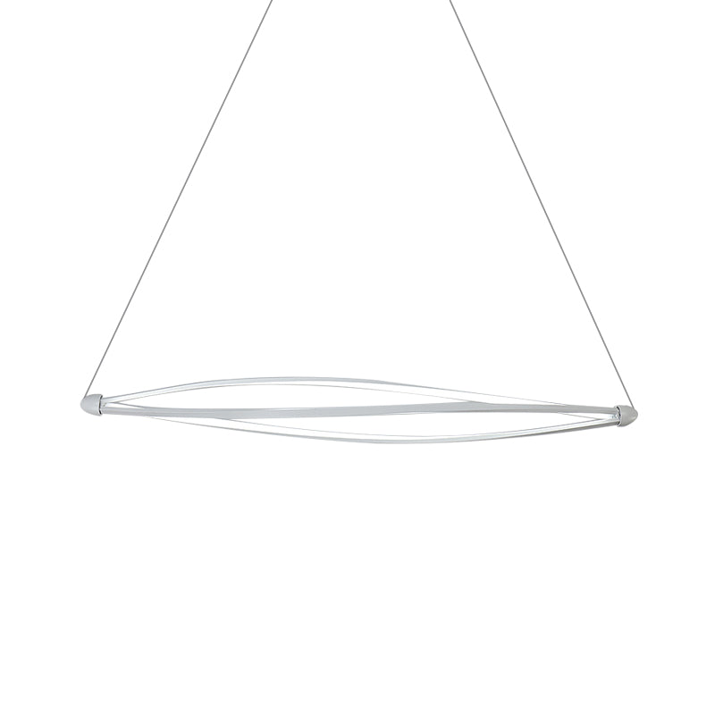 Modern Acrylic LED Spiral Hanging Lamp Kit, Black/White Ceiling Pendant in Warm/White/Natural Light