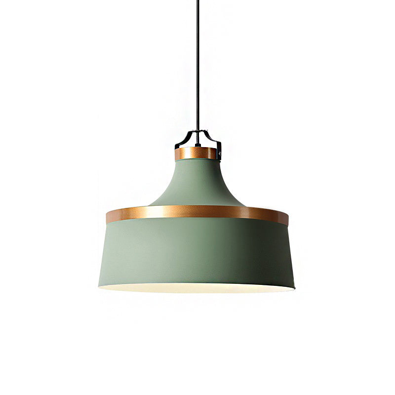Drum Pendant Light - Nordic Style Metallic Ceiling Fixture For Coffee Shop 1 Black/Blue/Green