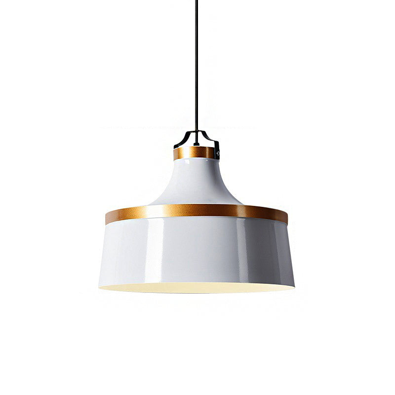 Drum Pendant Light - Nordic Style Metallic Ceiling Fixture For Coffee Shop 1 Black/Blue/Green