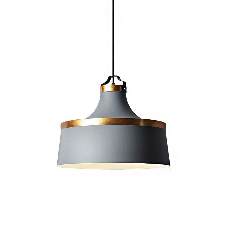 Drum Pendant Light - Nordic Style Metallic Ceiling Fixture For Coffee Shop 1 Black/Blue/Green
