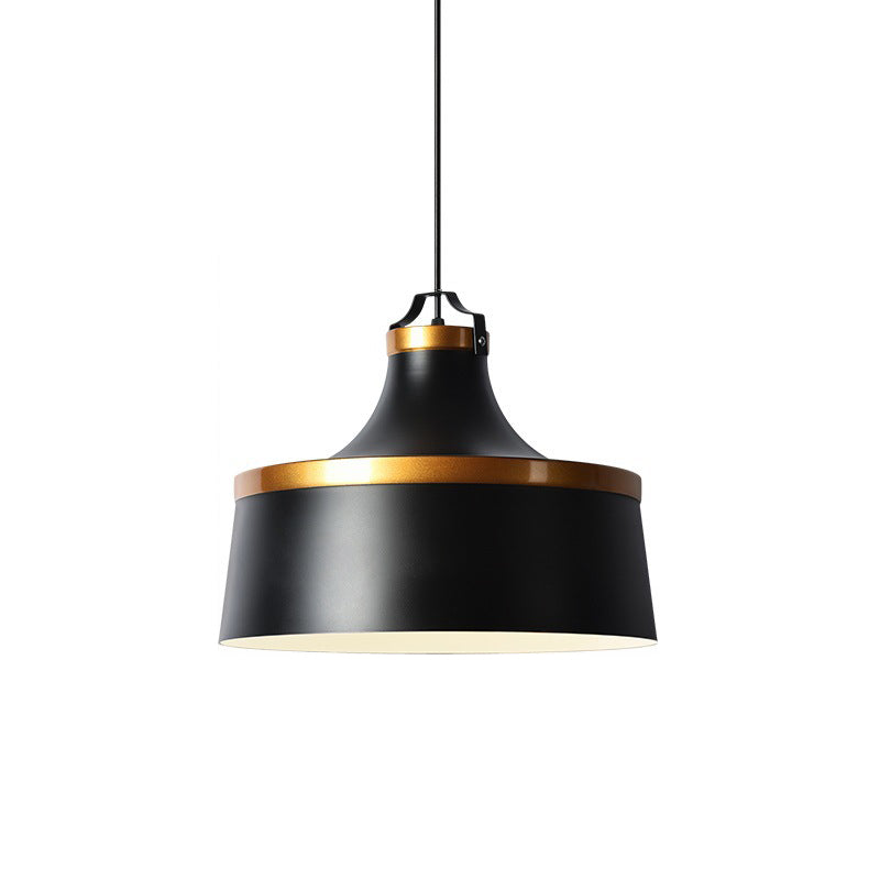 Drum Pendant Light - Nordic Style Metallic Ceiling Fixture For Coffee Shop 1 Black/Blue/Green