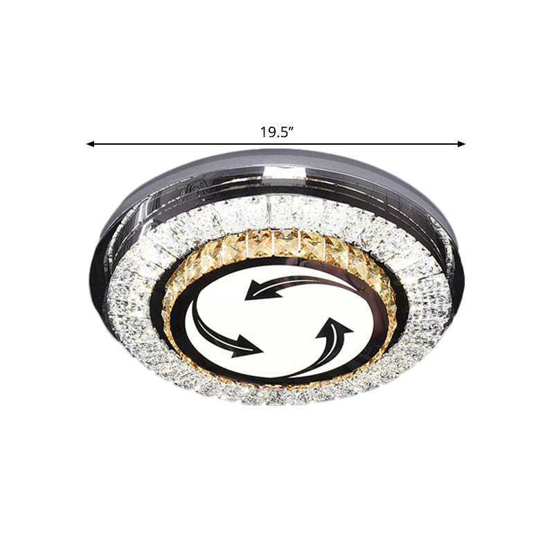 Stainless Steel LED Crystal Ceiling Lamp with Modern Design and Pattern Options