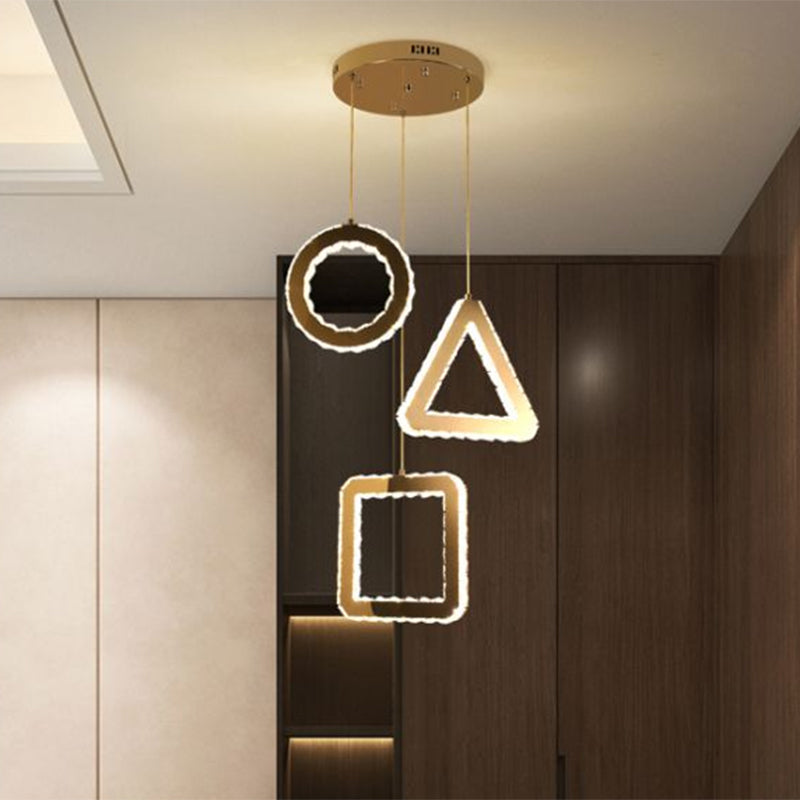 Contemporary Led Pendant Lighting With Clear Crystals And Stainless-Steel Finish