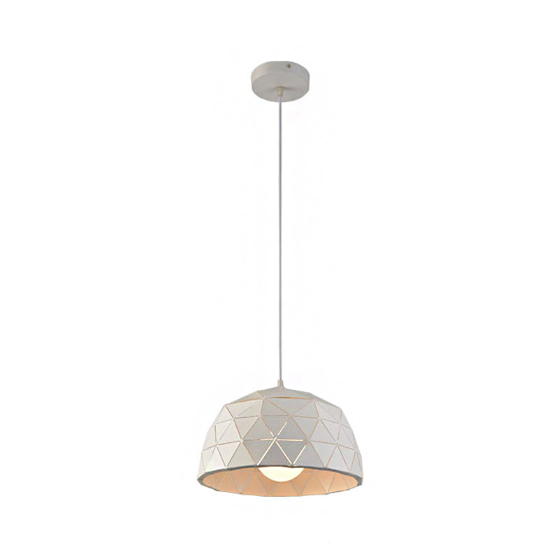 Nordic Style Domed Ceiling Light Fixture - 12"/14" - 1-Light Pendant in Black/White for Coffee Shop