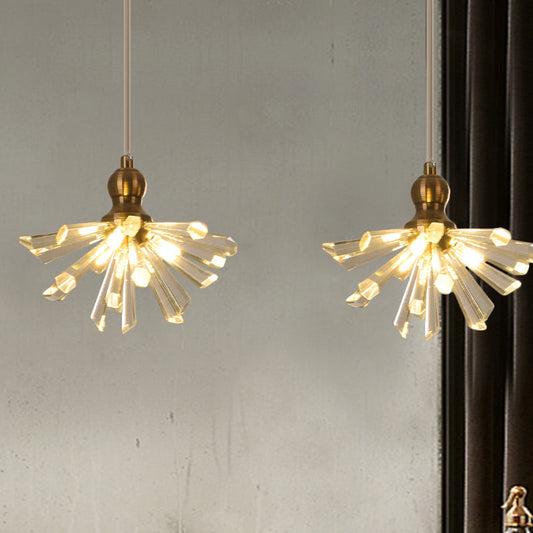 Gold Sputnik Crystal Glass Pendant Lights - 3/6 Modern Heads