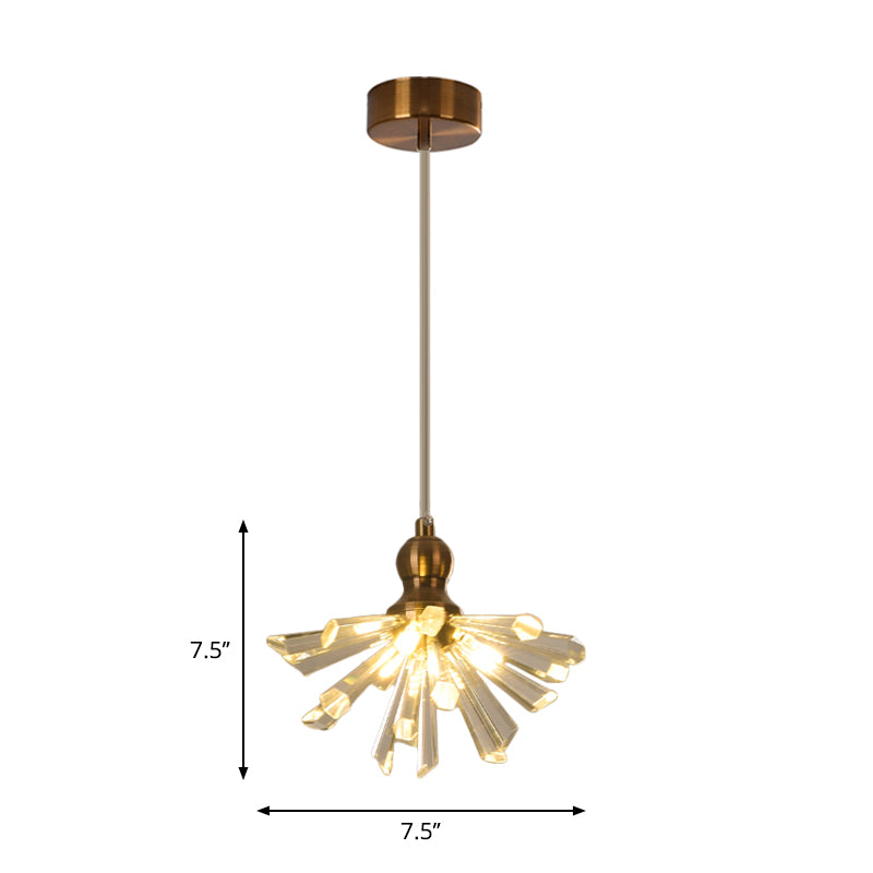 Gold Sputnik Crystal Glass Pendant Lights - 3/6 Modern Heads