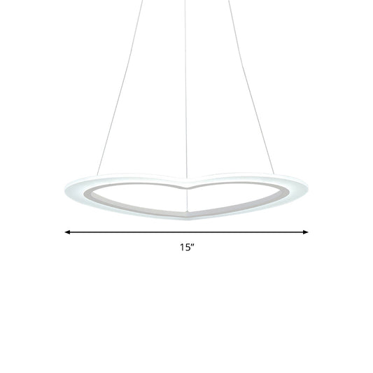 Modern Heart-Shaped Led Chandelier Pendant For Living Room Ceiling - Warm/White Light