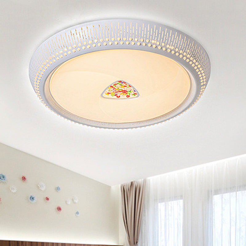 Modern Acrylic LED Flush Mount Ceiling Light - White, 23"/31" Wide
