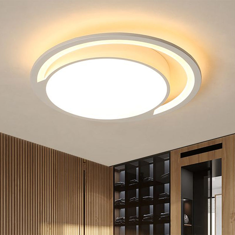 Nordic White Acrylic Round Flush Mount Ceiling Light, LED Flush for Bedroom, Warm/White, 16"/19.5"/23.5" Dia.