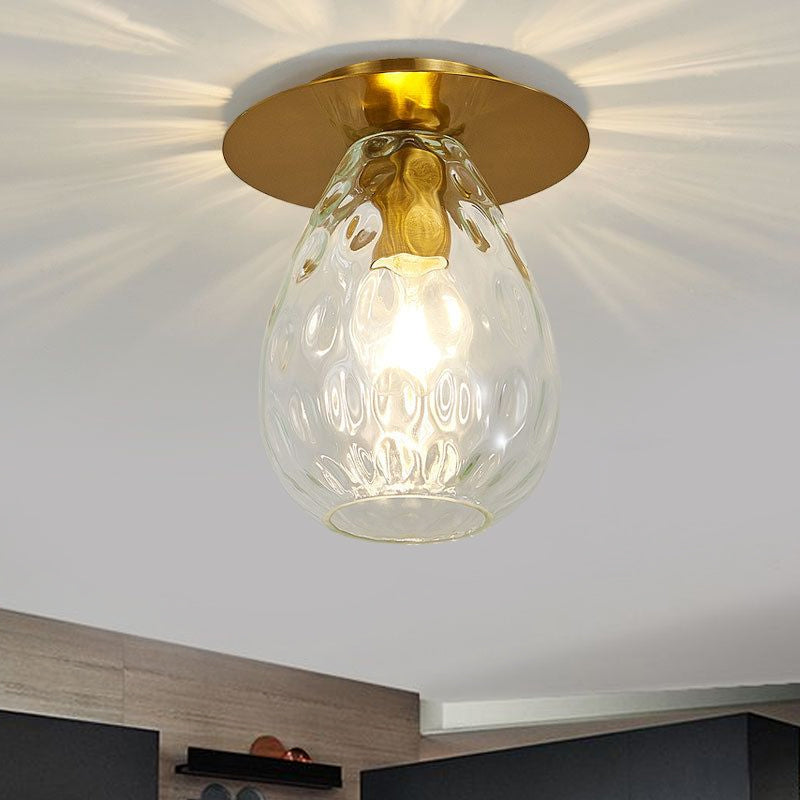 Lampe encastrée en verre transparent en forme de poire pour salon nordique